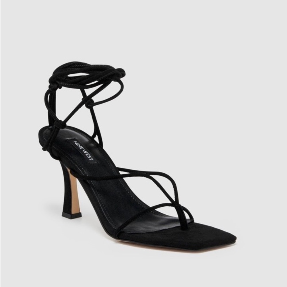 Nine West Yarin Black Suede Lace-Up Heels - NWT in Box